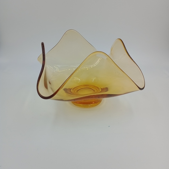 Vintage Viking Glass Candle Holder - Picture 2 of 5